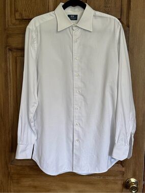 Bill Walker Men's White Long-Sleeve Dress Shirt - Point Collar